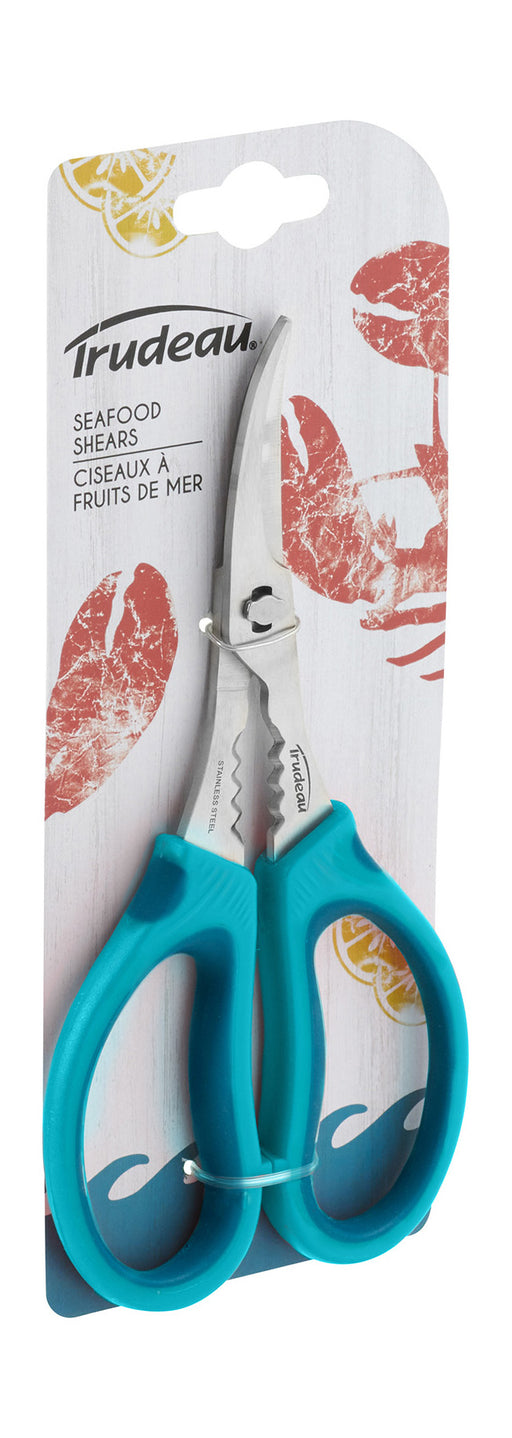 Trudeau Seafood Shears, 7.5 inch, Tropical Blue