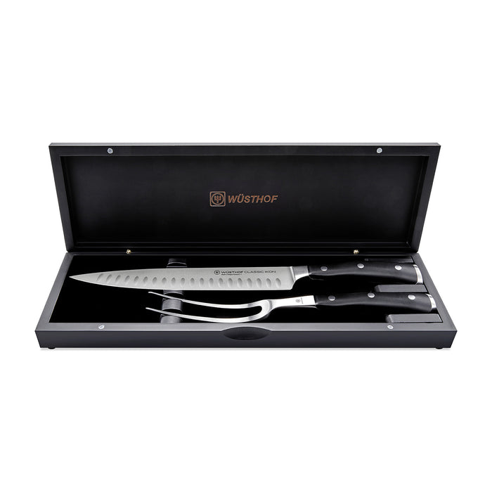 Wusthof Classic Ikon Two Piece Carving Set with Black Storage Box