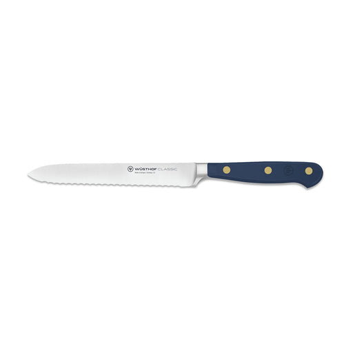 Wusthof Classic 5-Inch Serrated Utility Knife, Wild Blueberry