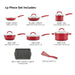 Rachael Ray Create Delicious Nonstick Cookware Set, 13 Piece, Red Shimmer