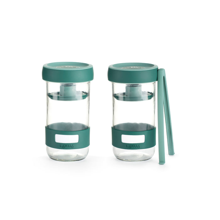 Lekue Sourdough Starter Set with 2 Jars and Silicone Spatula