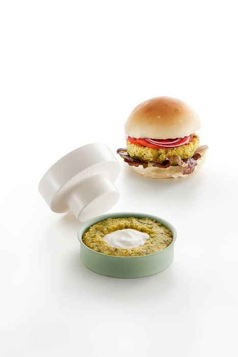 Lekue Veggie Burger Kit with Hamburger Mold and Microwave Vegetable and Rice Steamer