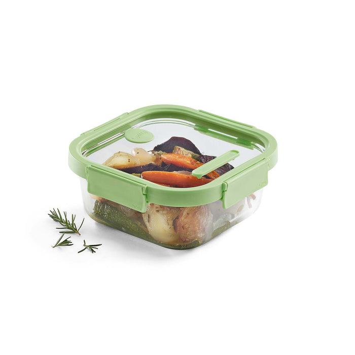 Lekue 100% Airtight Square Glass Food Storage Container, 37 oz