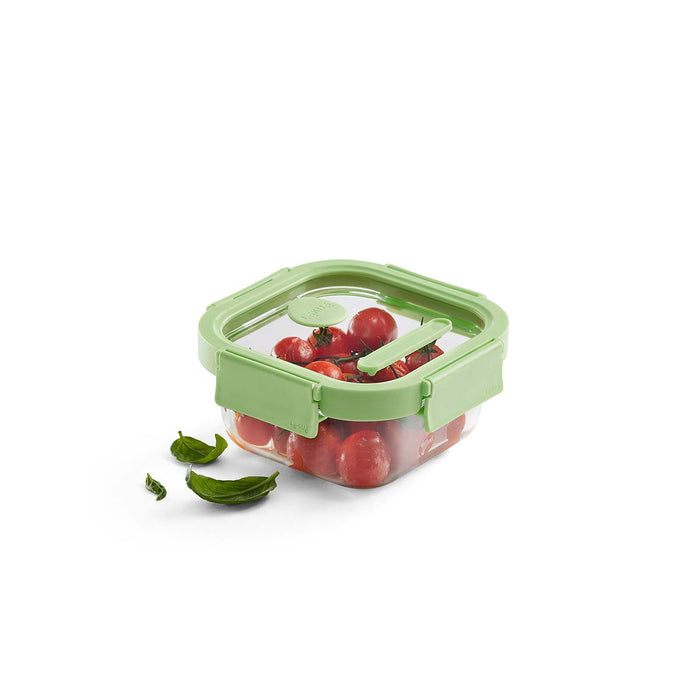 Lekue 100% Airtight Square Glass Food Storage Container, 18 oz