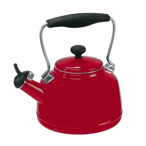 Chantal Vintage 1.7-Quart Enamel-on-Steel Teakettle, Apple Red