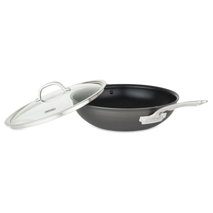 Viking Hard Anodized Nonstick 12-Inch Covered Chef's Pan with Lid, Black