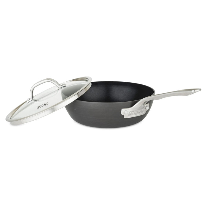 Viking Hard Anodized Nonstick 3 Qt. Saucier Pan with Lid, Black