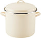 Rachael Ray 12-Quart Induction Enamel Stockpot with Lid, Almond