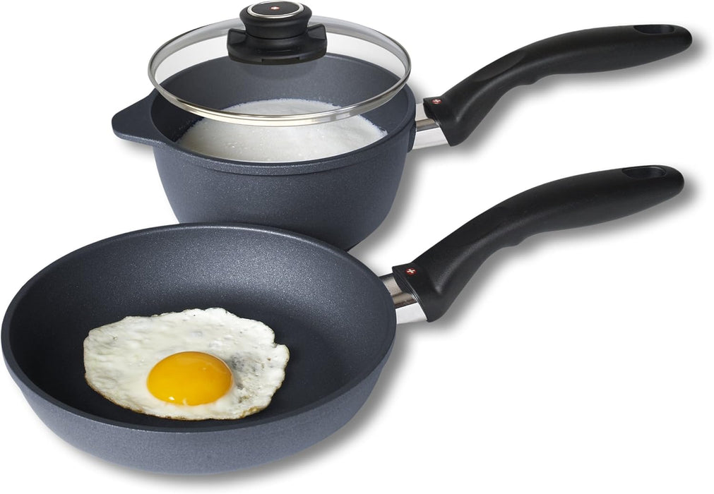 Swiss Diamond HD Nonstick 3 Piece Cookware Set with Fry Pan & Saucepan