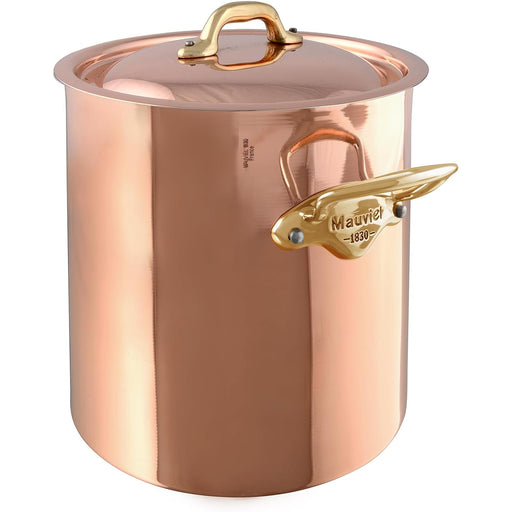 Mauviel M'150B Copper 9.9-Quart Stockpot With Lid and Brass Handles