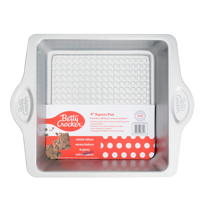 Betty Crocker Carbon Steel 12.5 x 10 x 2 Inch Square Cake Pan