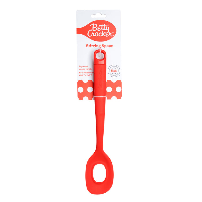 Betty Crocker Silicone 13 Inch Stirring Spoon, Red