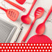 Betty Crocker Silicone 13 Inch Slotted Spoon, Red