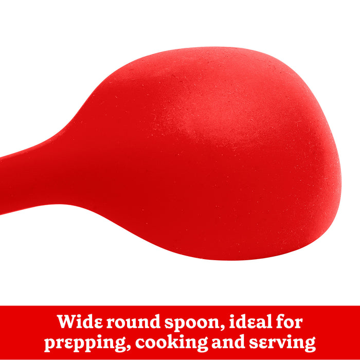 Betty Crocker Silicone 13 Inch Spoon, Red