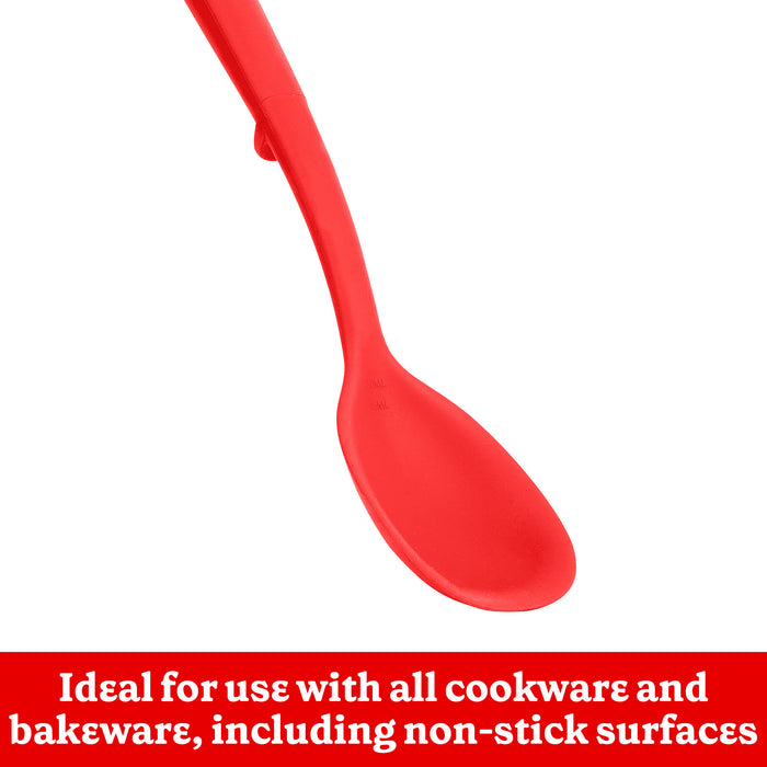 Betty Crocker Silicone 13 Inch Spoon, Red