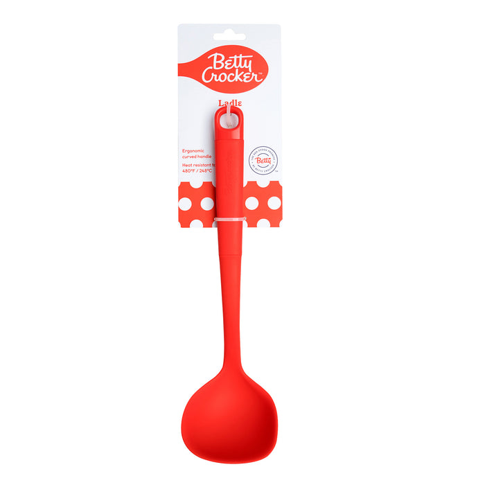 Betty Crocker Silicone 13 Inch Ladle, Red