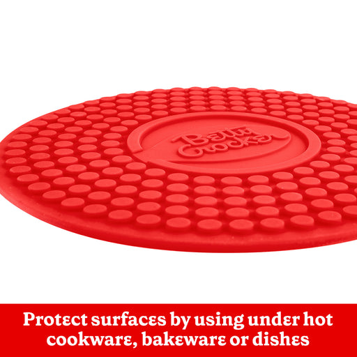 Betty Crocker Silicone 7 x 7 Inch Trivet, Red