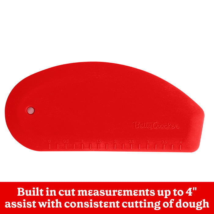 Betty Crocker Silicone Dough Scrapper, Red