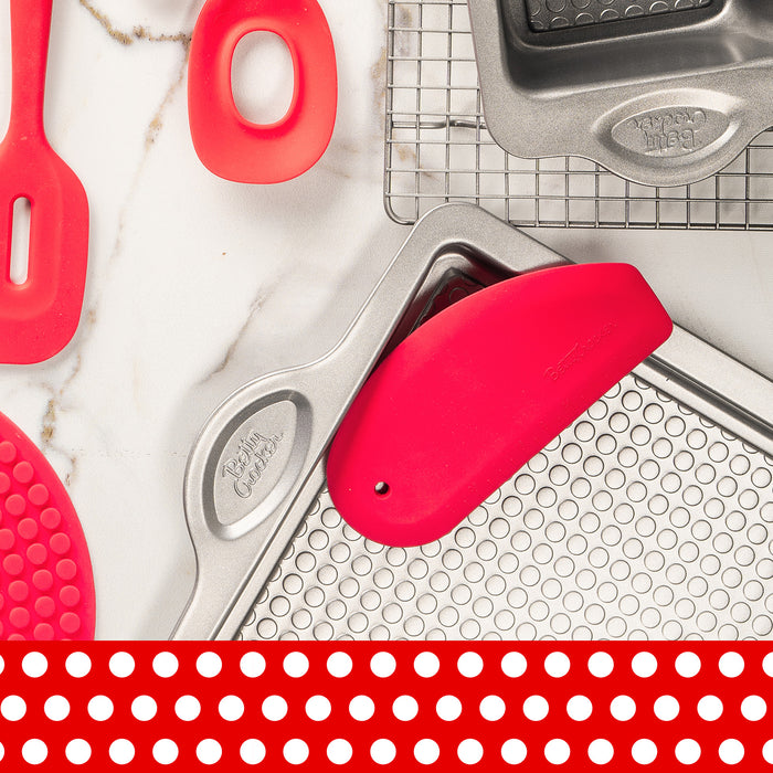 Betty Crocker Silicone Dough Scrapper, Red