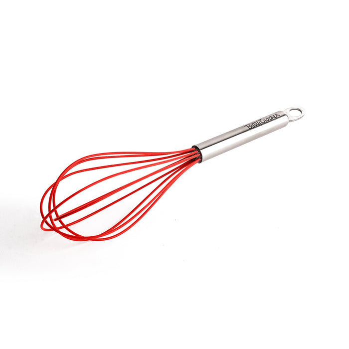 Betty Crocker Silicone Coated 10 Inch Whisk, Red/Stainless Steel