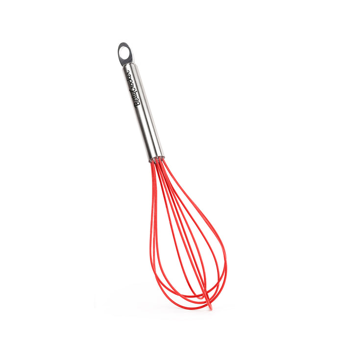 Betty Crocker Silicone Coated 10 Inch Whisk, Red/Stainless Steel