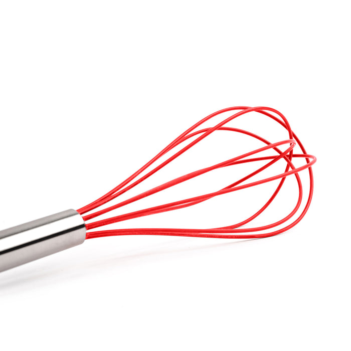 Betty Crocker Silicone Coated 10 Inch Whisk, Red/Stainless Steel