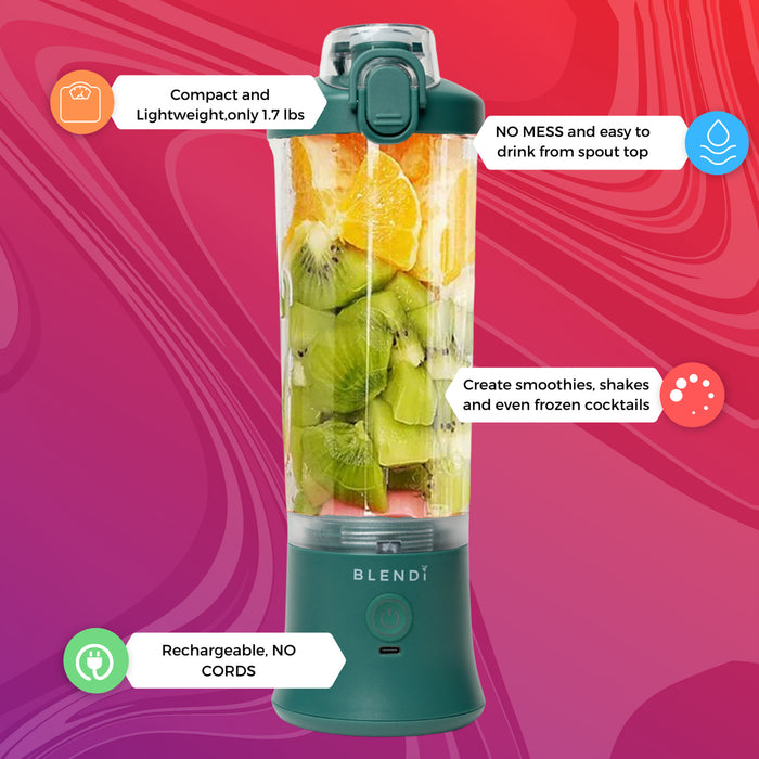 Blendi X 24 oz BPA-Free Rechargable Portable Blender, Green