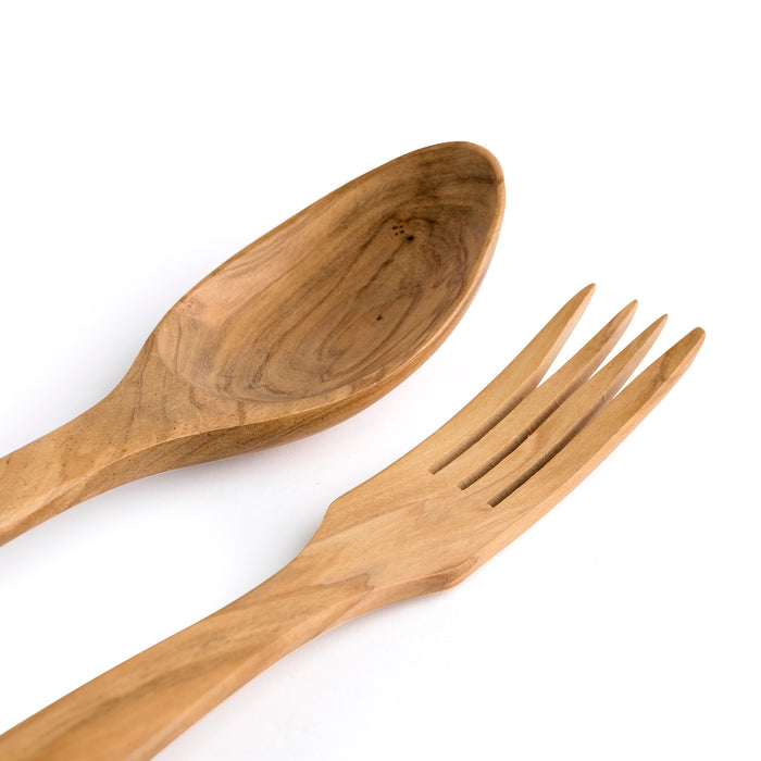 Berard Handcrafted Olive Wood 2 Piece Salad Serving Set, 12 Inch