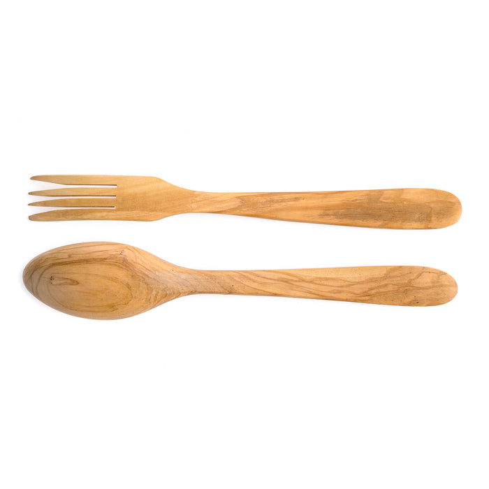 Berard Handcrafted Olive Wood 2 Piece Salad Serving Set, 12 Inch