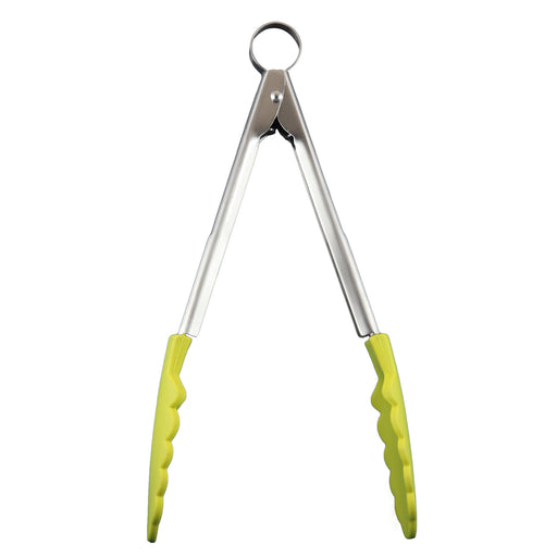 Cuisipro 9.5 Inch Silicone Locking Tongs, Apple Green