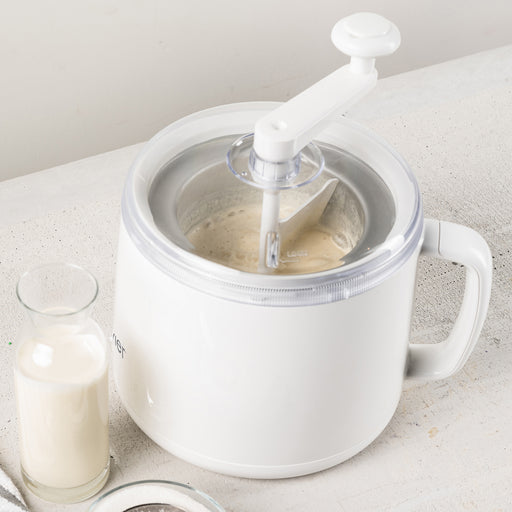 Donvier 837450 Manual Hand Crank Ice Cream Maker, 1 Quart, White