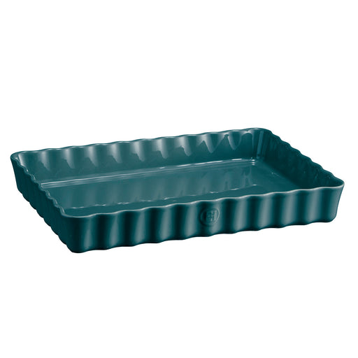 Emile Henry Deep Rectangle Tart Dish, Blue Flame