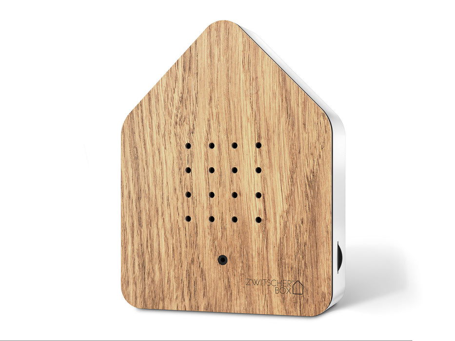 Zwitscherbox Sound Therapy Machine with Motion Sensor, Oak Wood and White