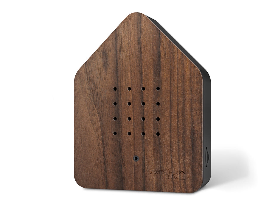 Zwitscherbox Sound Therapy Machine with Motion Sensor, Walnut Wood and Black