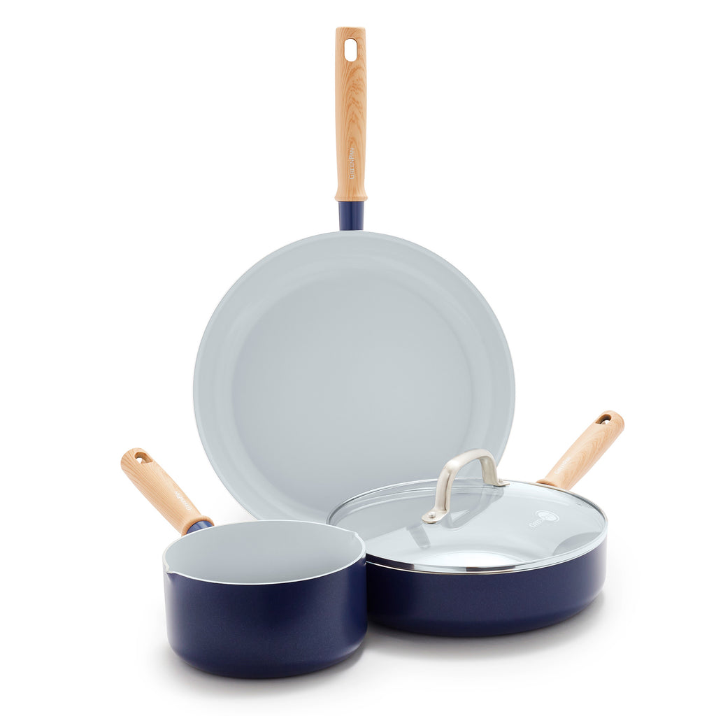 GreenPan Padova Ceramic Non-Stick 10-Piece Cookware Set Blue CC000386-001 -  Best Buy
