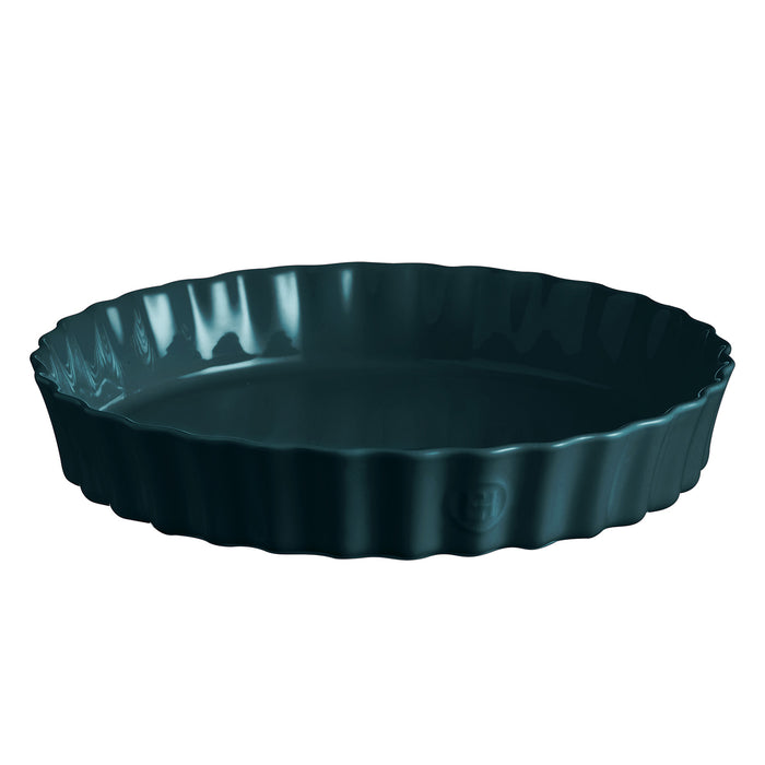 Emile Henry 12.6" x 2.2" Extra Large Deep Tart Dish, Ocean