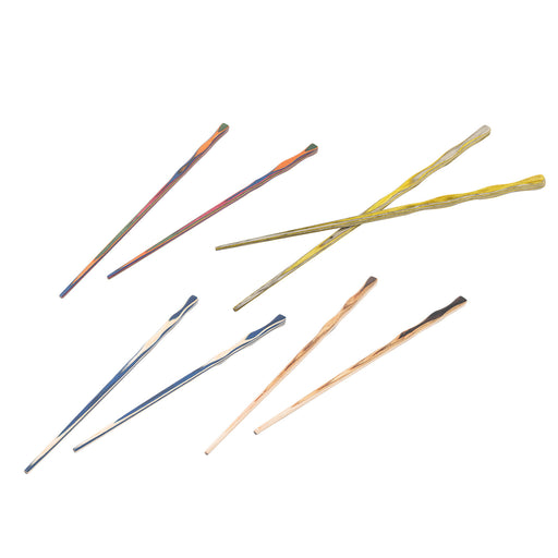 Island Bamboo Pakkawood Chopsticks, 8 Sets, Lemon, Rainbow, Natural, and Blue