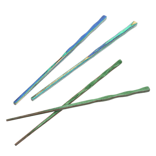 Island Bamboo Pakkawood Chopsticks, 4 Sets, Peacock and Mint