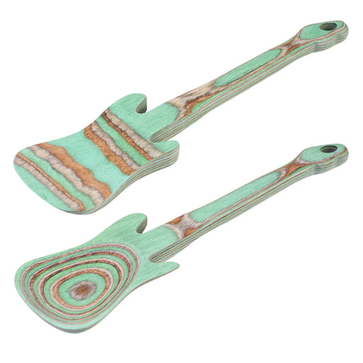 Island Bamboo Pakkawood Guitar Spoon and Spatula, Set of 2, Mint