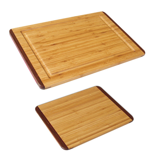 Island Bamboo Pakkawood 2 Piece Cutting Board Set, 18 x 12 Inch, 11 x 9 Inch, Rainbow