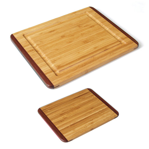 Island Bamboo Pakkawood 2 Piece Cutting Board Set, 14 x 11 Inch, 9 x 7 Inch, Rainbow