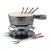 Swissmar Lugano 9 Piece Cast Iron Fondue Set, Metallic Black