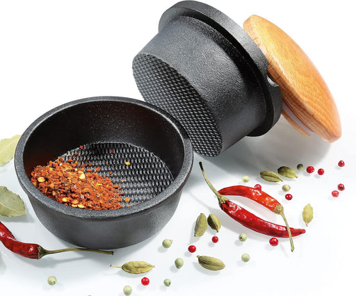 Zassenhaus Cast Iron Spice Grinder Set, Herb and Seed Grinder, 5.4" Diameter