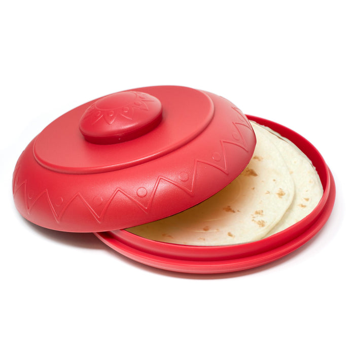 Norpro Sombrero Tortilla Warmer and Holder with Nonslip Bottom, Red