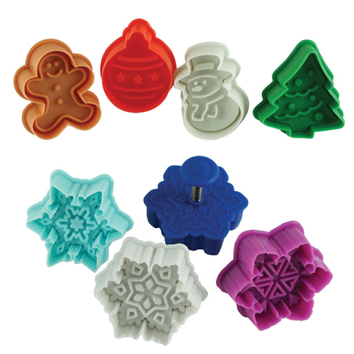 R&M International Assorted Winter Cookie Stamper, Set of 10