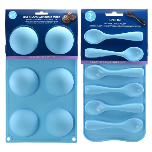 R&M International Silicone Chocolate Spoon & Hot Cocoa Bomb Mold Set