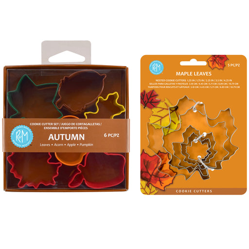 R&M International Assorted Fall Leaves Cookie Cutter Set, 11 Piece