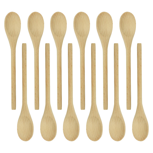 R&M International Wooden Spoon, 8 Inch, Pack of 12