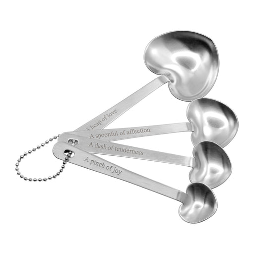 R&M International Heart Shaped Measuring Spoons, Pack of 6