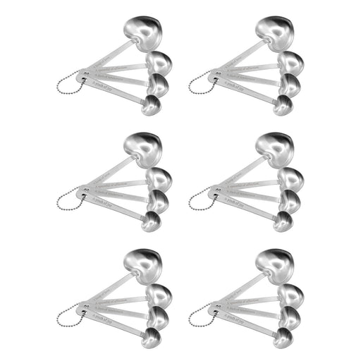 R&M International Heart Shaped Measuring Spoons, Pack of 6